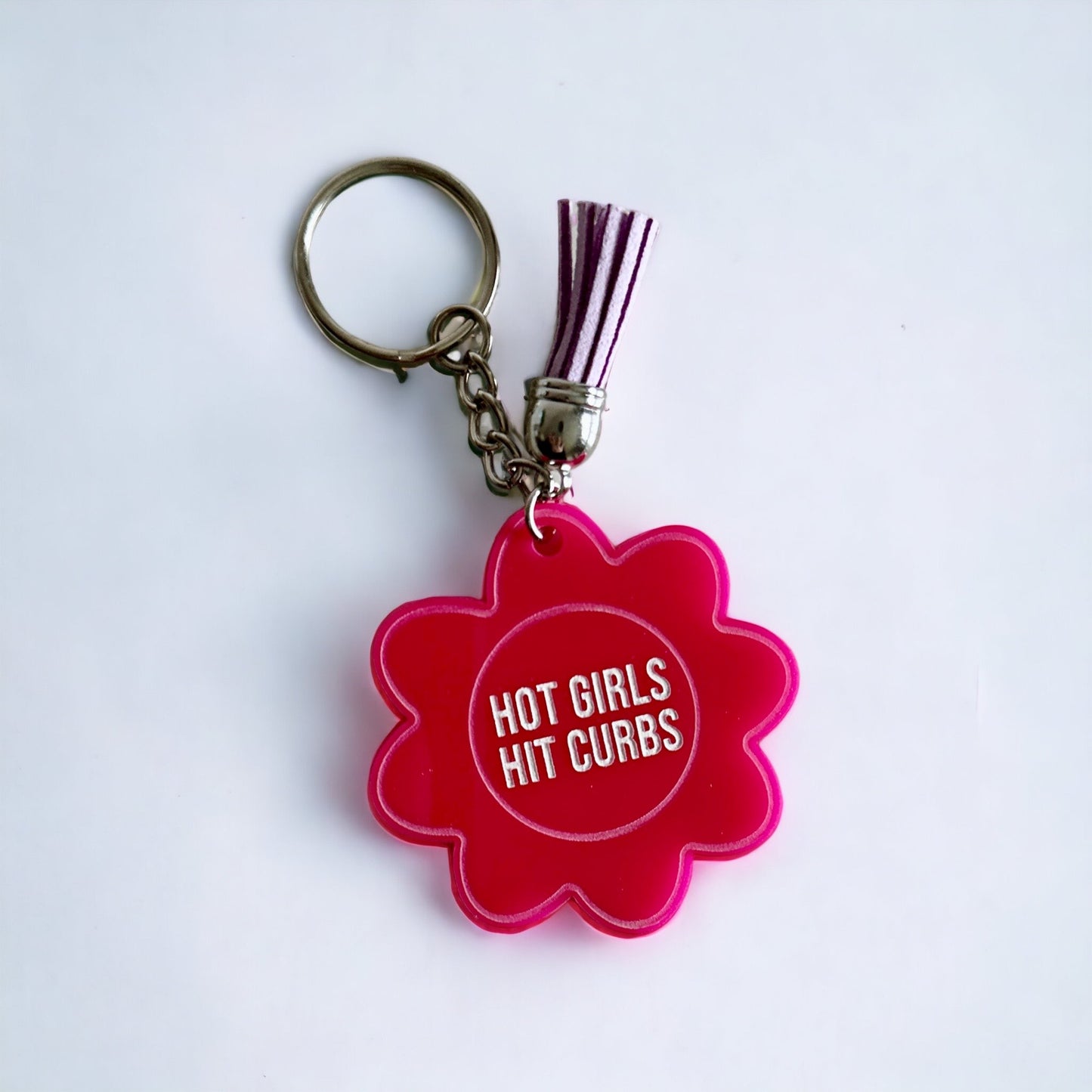 Hot Girls Hit Curbs Keychain